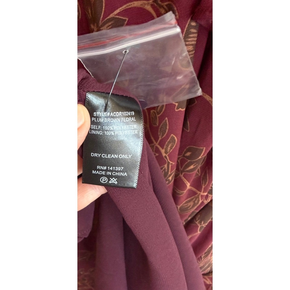 ASTR The Label Biella Plum Floral Cutout Ruffle Maxi Dress Size XL wedding event - Picture 7 of 11